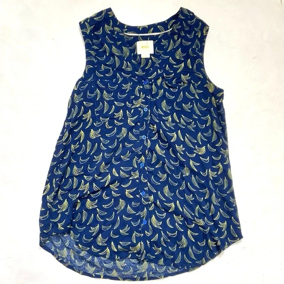 Anthropologie Maeve Sunseeker Banana Sleeveless Blouse - Picture 2 of 15